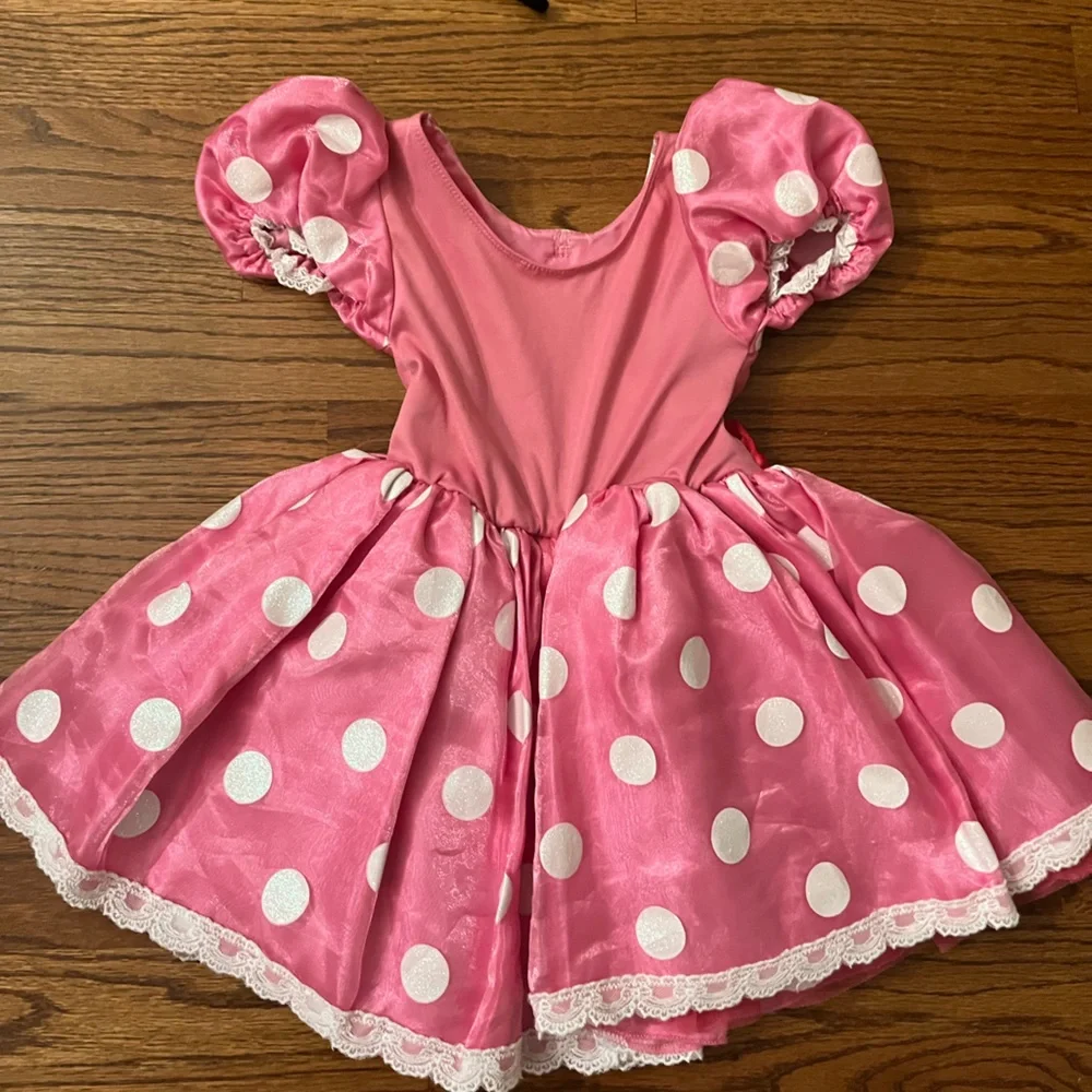 DISNEY BABY Minnie Mouse Costume Pink Dress Ears 6-12mo
